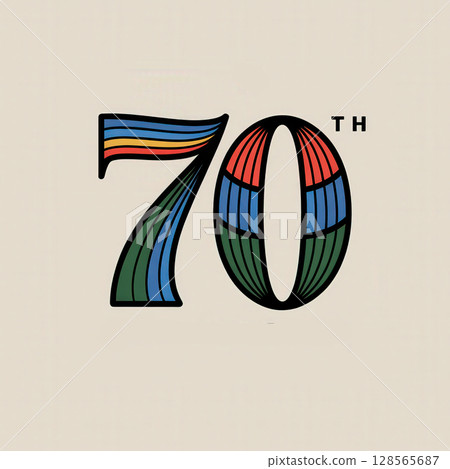 an AI Image Generator, 70 Years of Success With Vibrant Anniversary Design 128565687
