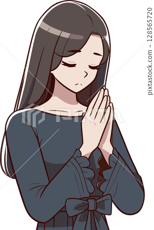 一個祈禱的女人的插圖 128565720