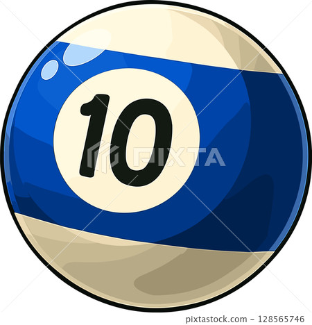 Illustration of the number 10 billiard ball Illustration of the number 10 billiard ball 128565746