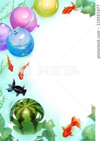 夏季問候背景素材插圖 128565877