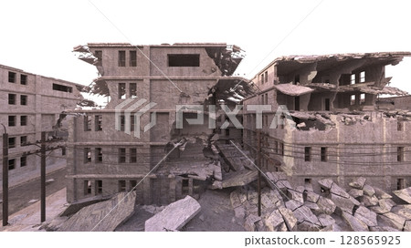 ruined city landscape ruined city landscape 128565925