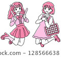 Irresistible expression of a girl in pink 128566638