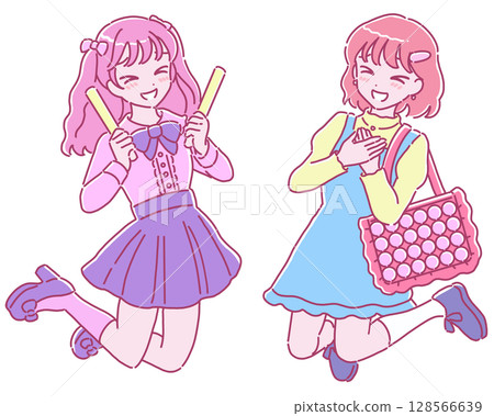 Happy girls looking for their favorite idols - Colorful 128566639