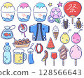 Summer festival motif set 128566643