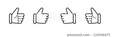 Illustration of a simple thumbs up hand sign 128566975