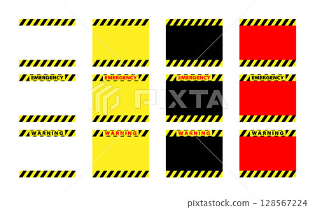 Emergency situation four-color banner illustration set 128567224