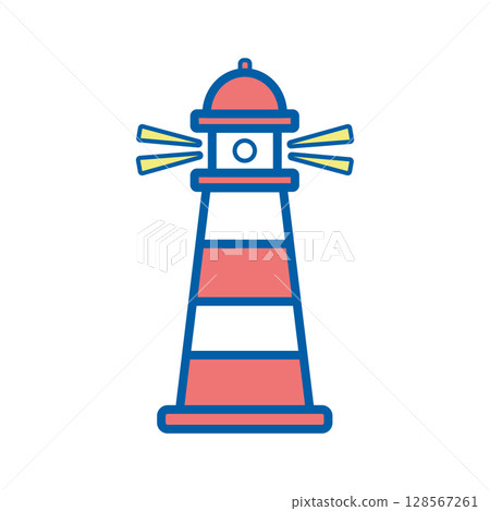 Simple lighthouse icon (color) 128567261