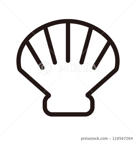 簡單的貝類圖示(單色) 簡單的貝類圖示(單色) 128567264