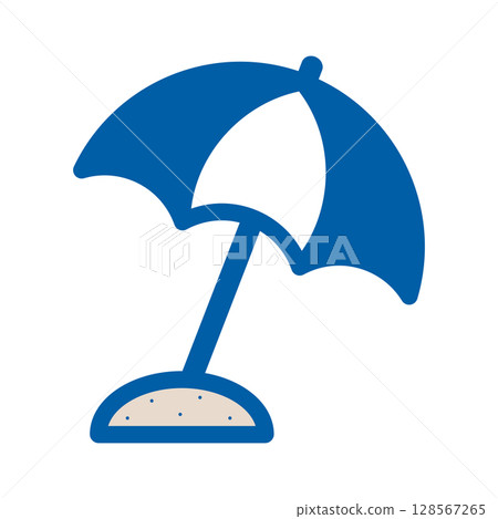 簡單的沙灘傘圖示(彩色) 簡單的沙灘傘圖示(彩色) 128567265