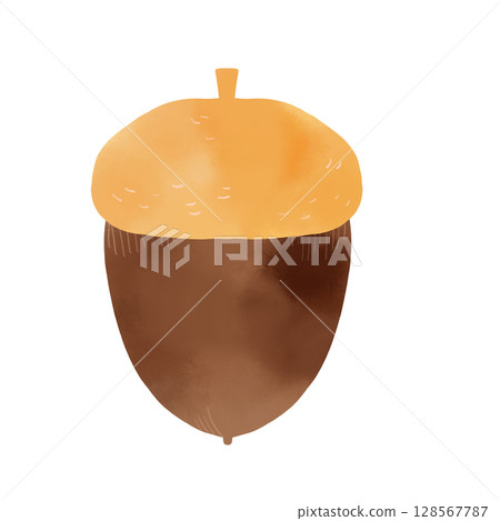 簡單畫出可愛的水彩橡子 128567787