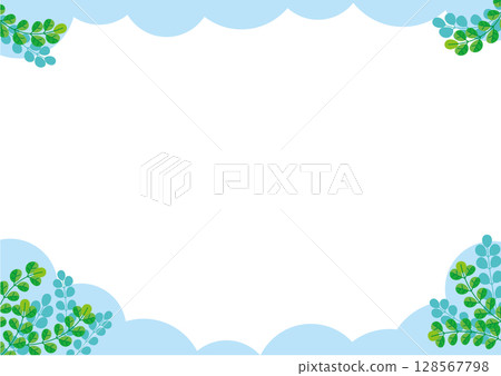 Fresh summer forest landscape frame illustration 128567798