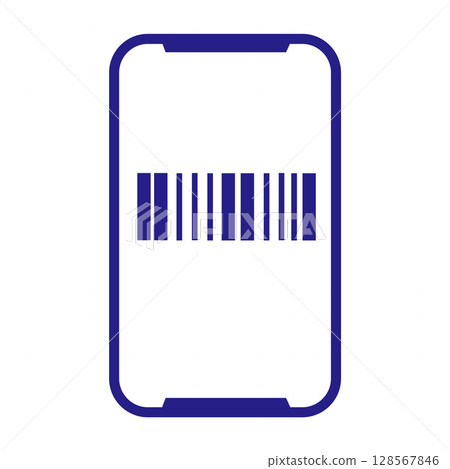 Barcode icon displayed on smartphone screen Barcode icon displayed on smartphone screen 128567846