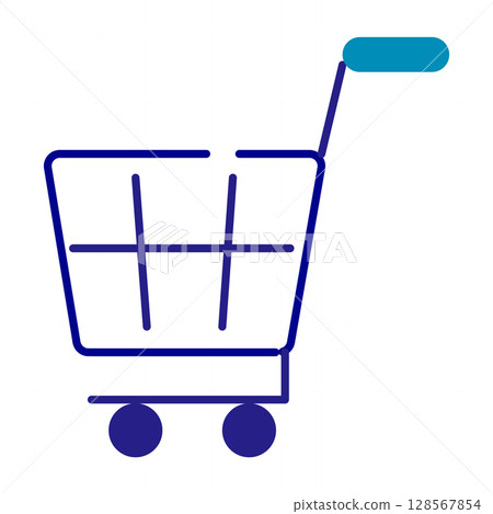 A simple icon representing an empty shopping cart 128567854