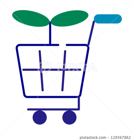 購物車與豆芽的生態圖標 128567862