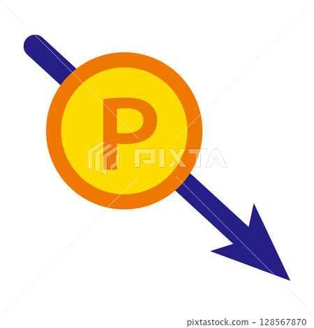Icon showing points being deducted 128567870