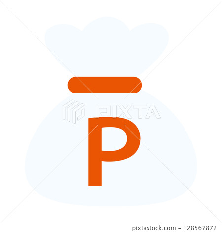 Illustration of a bag filled with points 128567872