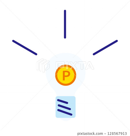 Illustration of a light bulb icon with points 128567913