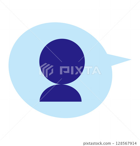 Speech bubble illustration of person icon 128567914