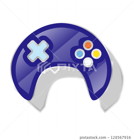 Blue game controller icon illustration Blue game controller icon illustration 128567916