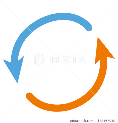Illustration of the arrow icon indicating refresh/circulation 128567930