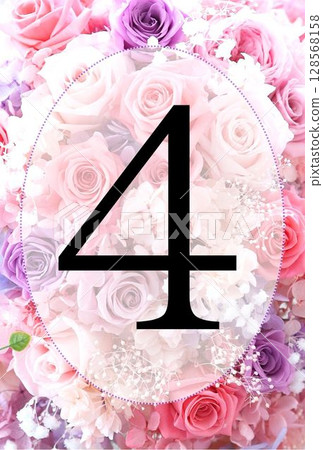 Postcard Table Number Pink Rose 4 Postcard Table Number Pink Rose 4 128568158
