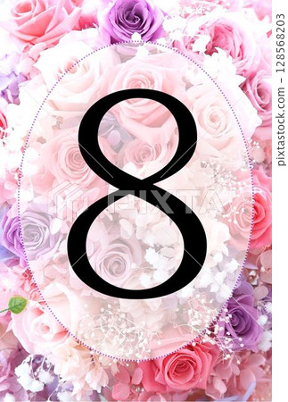 明信片桌號粉紅玫瑰8 128568203