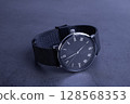 Wrist watch for women on gray background 128568353