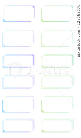 Blue and green cyber image gradient frame set 128568576