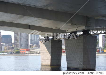 Supports of the bridge across the Moscow River, Nagatinsky metro bridge 128568706