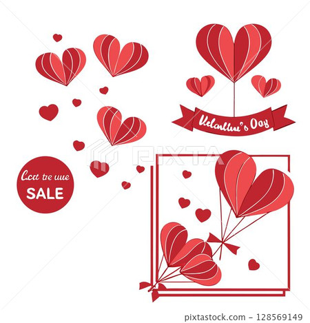 happy valentines day greeting card template. love romantic and holiday. vector 128569149