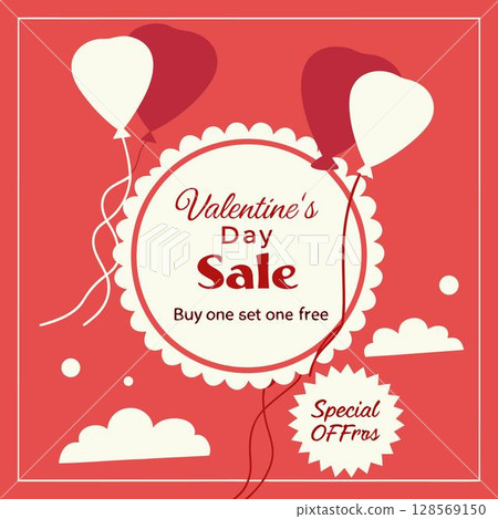 happy valentines day greeting card template. love romantic and holiday. vector 128569150