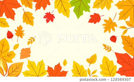 Background frame with the image of autumn leaves 128569307