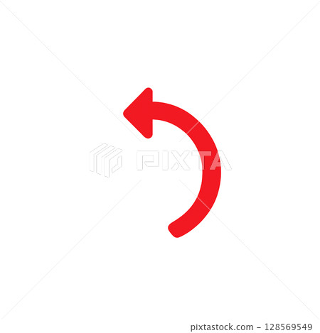逆時針紅色旋轉箭頭，紅色返回標誌警告，紅色返回標誌警報 128569549