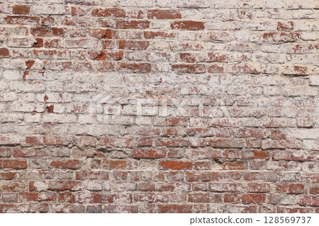Red grunge brick wall, abstract background texture with old dirty and vintage style pattern. Red grunge brick wall, abstract background texture with old dirty and vintage style pattern. 128569737