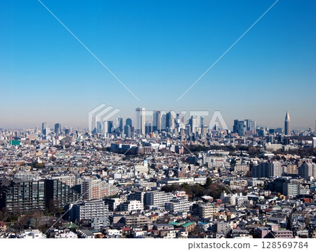 新宿摩天大樓和東京城市景觀 新宿摩天大樓和東京城市景觀 128569784