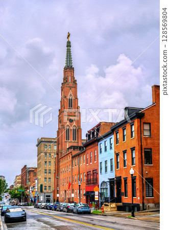 Gothic Revival National Shrine of St. Alphonsus Liguori in Baltimore, Maryland, United States, built 1842-1845 Gothic Revival National Shrine of St. Alphonsus Liguori in Baltimore, Maryland, United States, built 1842-1845 128569804