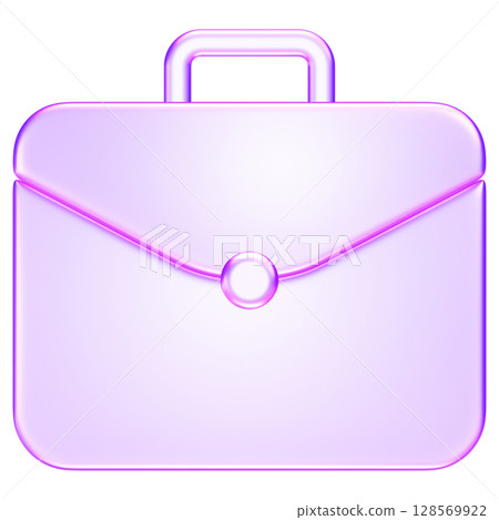 3D briefcase icon in transparent glass style, representing business, work, career, portfolio, or management in modern digital environment 3D briefcase icon in transparent glass style, representing business, work, career, portfolio, or management in modern digital environment 128569922