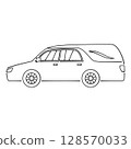 Simple line drawing of a hearse 128570033
