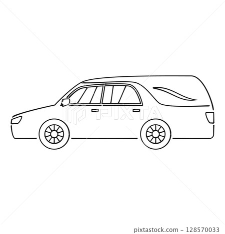 靈車的簡單線條畫 靈車的簡單線條畫 128570033