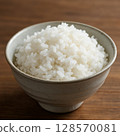 Delicious rice served in a bowl 128570081