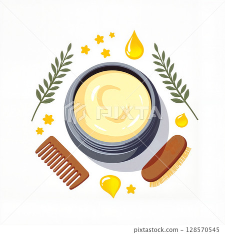 Beard balm in round tin with natural ingredients, grooming essentials Beard balm in round tin with natural ingredients, grooming essentials 128570545