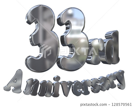 3DCG text "33rd Anniversary/33rd Anniversary Mark Sparkle" 3DCG text "33rd Anniversary/33rd Anniversary Mark Sparkle" 128570561