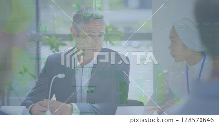 Image of statistic processing over business people Image of statistic processing over business people 128570646