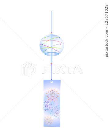 冷色漸層風鈴插圖 128571028