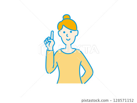 指著手指的女人 指著手指的女人 128571152