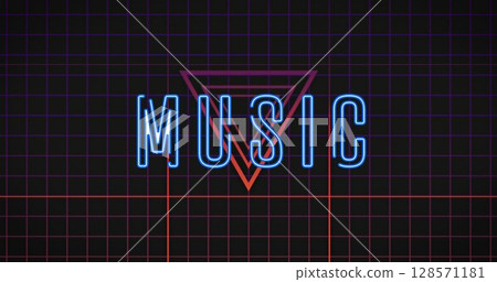Image of music text over light trails Image of music text over light trails 128571181