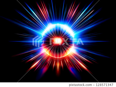 3d illustration of abstract light planet floating in outer space 3d illustration of abstract light planet floating in outer space 128571347