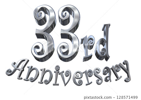 3DCG text "33rd Anniversary/33rd Anniversary Mark Sparkle" 3DCG text "33rd Anniversary/33rd Anniversary Mark Sparkle" 128571499