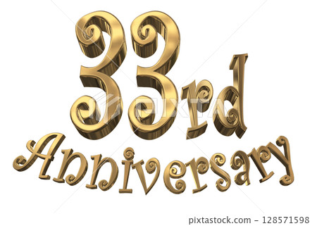 3DCG text "33rd Anniversary/33rd Anniversary Mark Sparkle" 3DCG text "33rd Anniversary/33rd Anniversary Mark Sparkle" 128571598