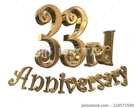 3DCG text "33rd Anniversary/33rd Anniversary Mark Sparkle" 128571599